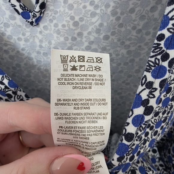 Boden Blue White Floral Jersey Estella Wide Leg Cute Cropped Jumpsuit Size 8 - Picture 6 of 9